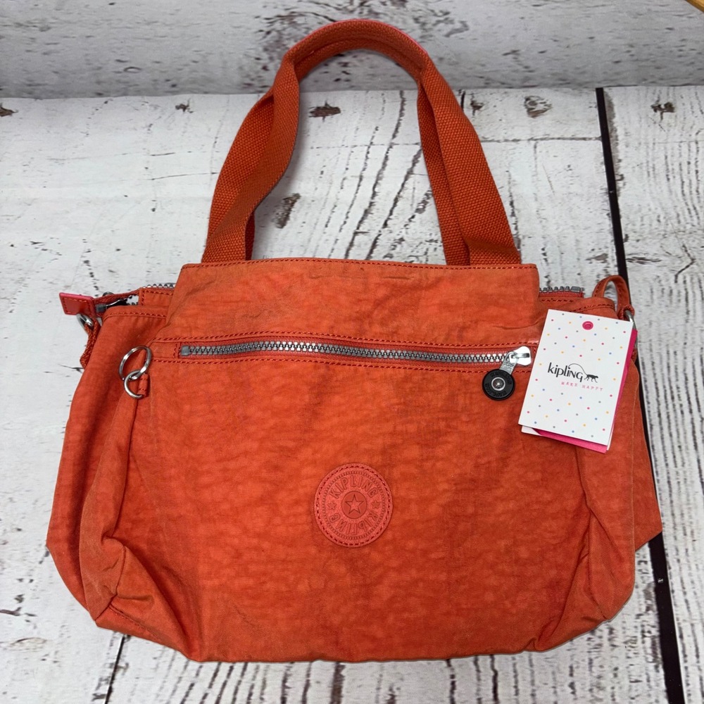 Kipling Gabbie Small Crossbody Bag Orange Crinkled Nylon Handbag NWT